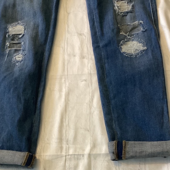 PATCH STRETCHY DISTRESSED JEANS (Size: 10) ( Sea Blue) PREOWNED - Picture 4 of 6